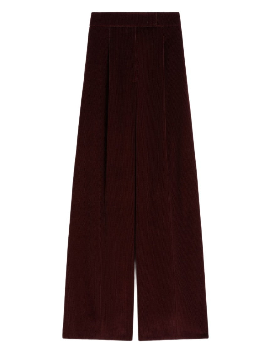 Max Mara High-Waisted Wide-Leg Trousers With Front Pleats