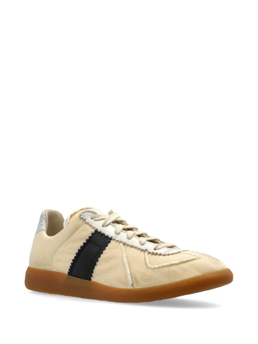 Maison Margiela Beige Sneakers With Textured Heel