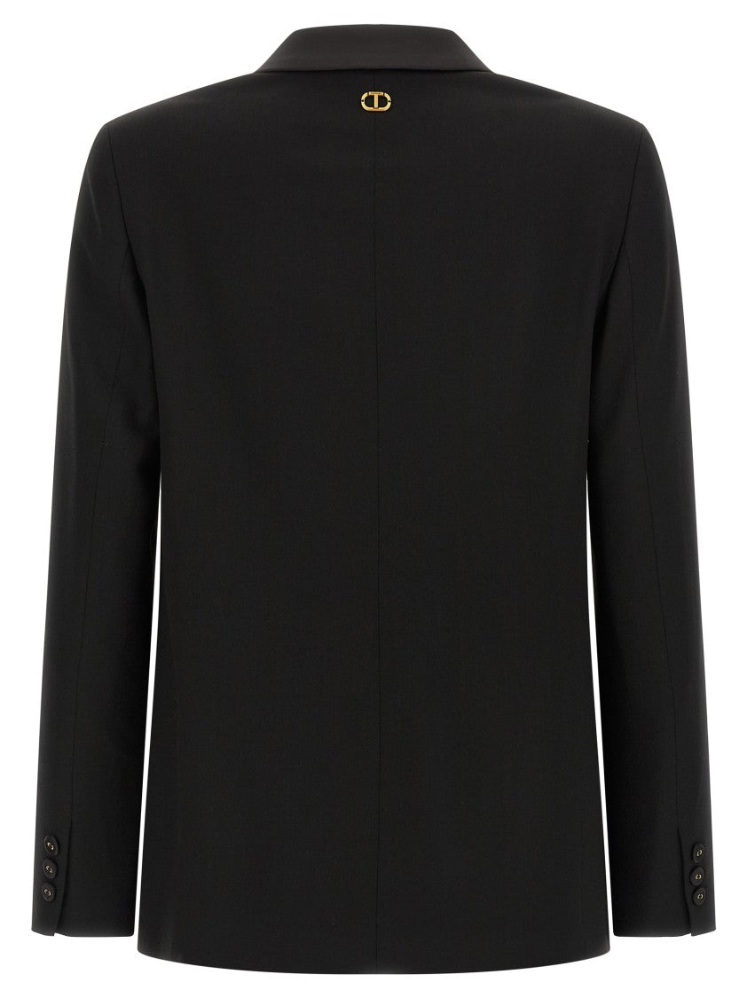 Twin-Set Satin Lapel Blazer