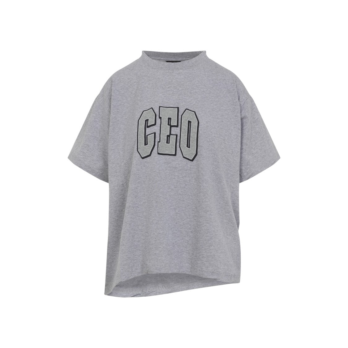 Balenciaga Collegiate-Style Grey Cotton T-Shirt