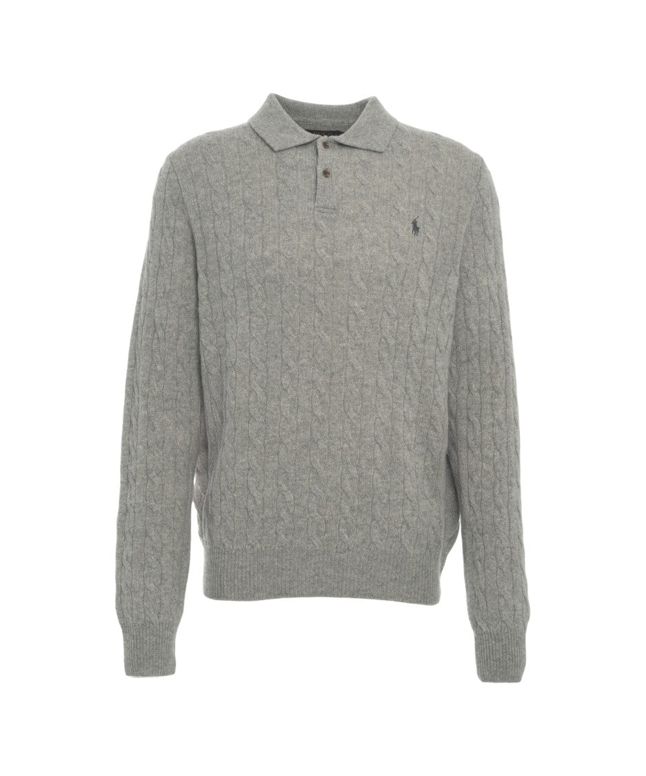 Polo Ralph Lauren Cable Knit Sweater With Polo Neck