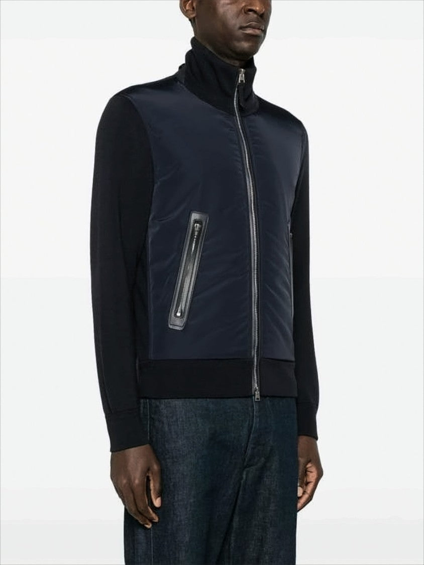 Tom Ford Black Zip Jacket With Ribbed Details