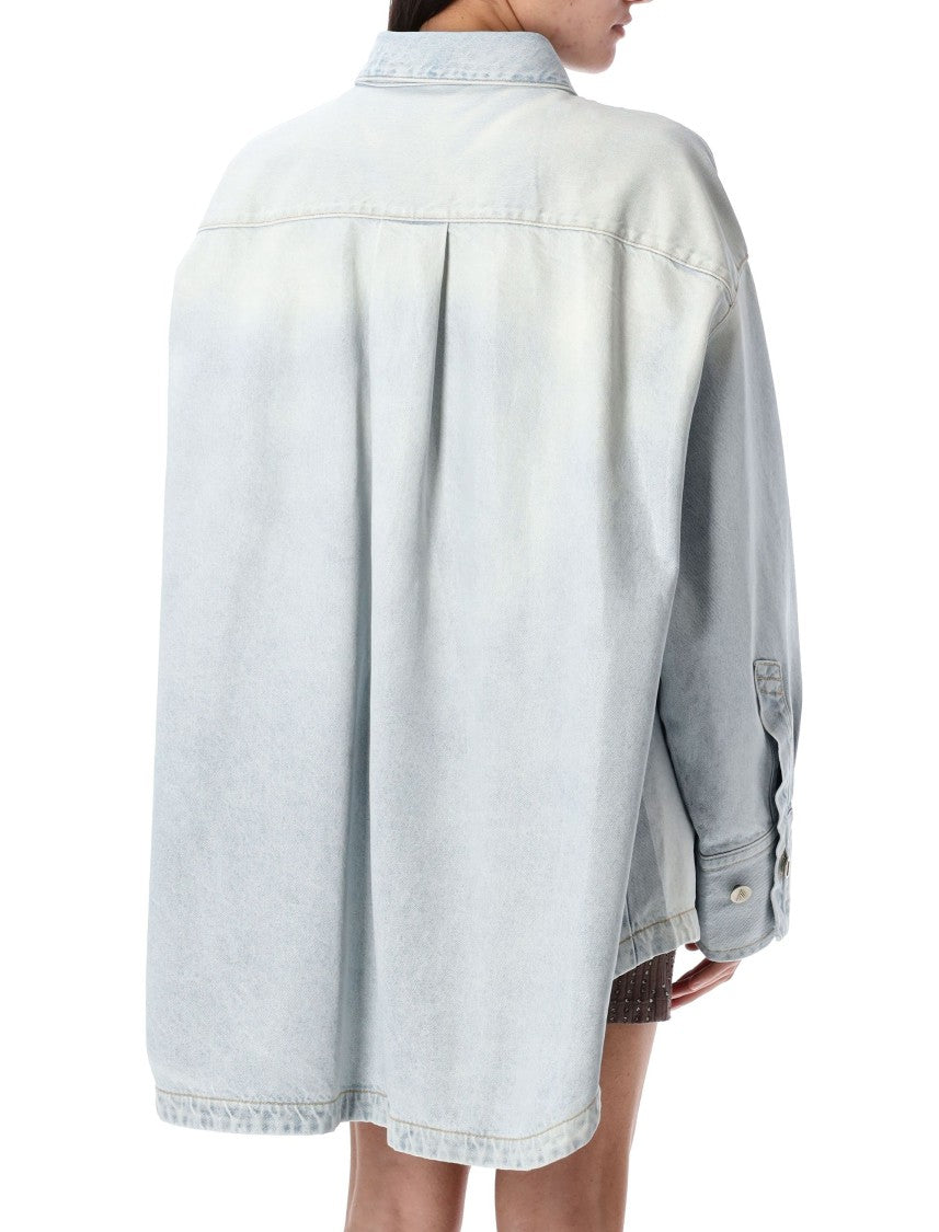 The Attico Glossy Diana Denim Shirt