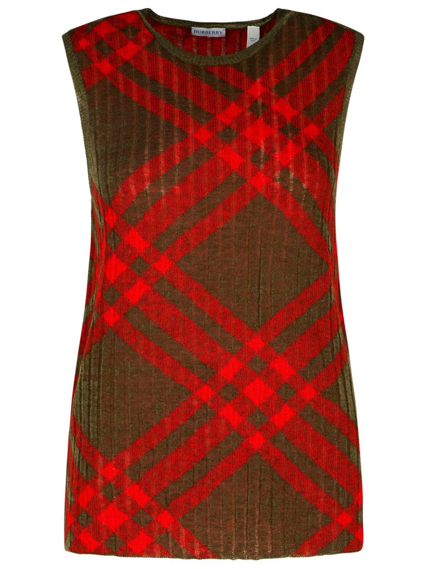 Burberry 'Check' Dark Green Nylon Blend Vest
