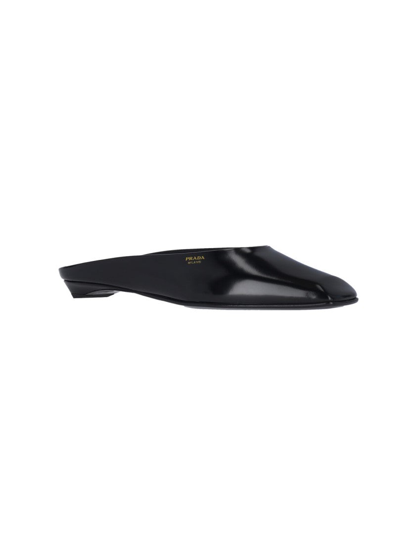 Prada Logo Sabot – Black