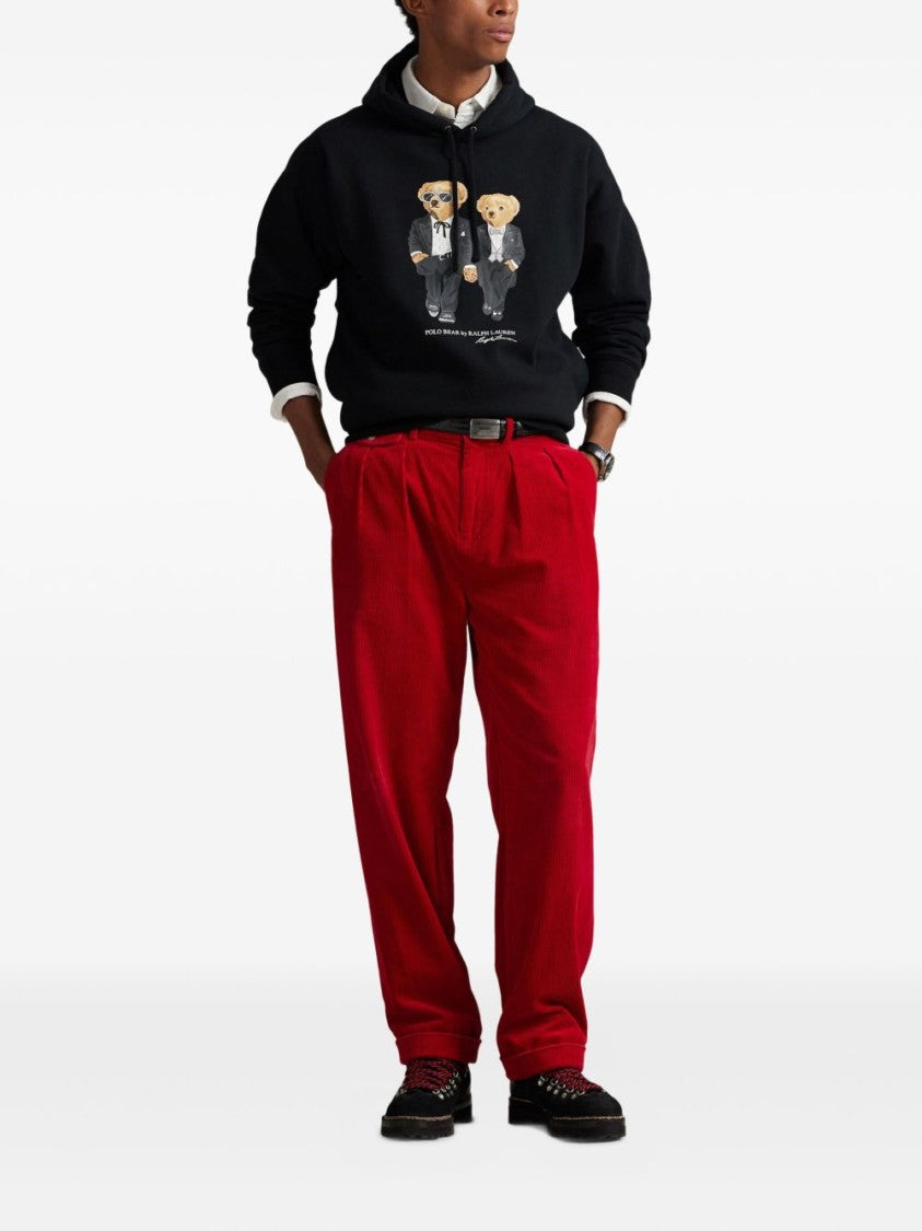 Polo Ralph Lauren Formal Suit Bears Graphic Black Hoodie