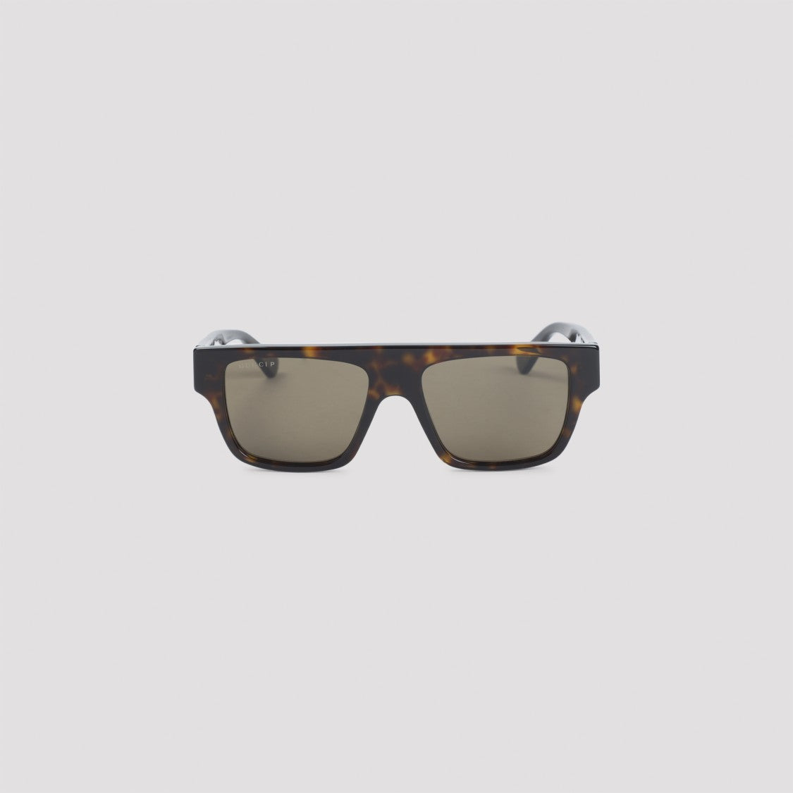 Gucci Rectangular Tortoiseshell Acetate Sunglasses With Metallic Accents