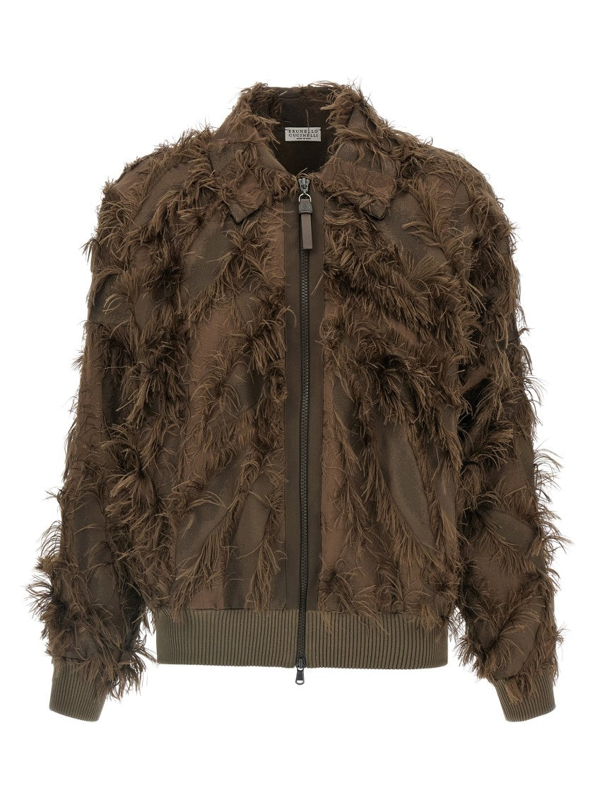 Brunello Cucinelli Dracaena' Fil Coupé Bomber Jacket
