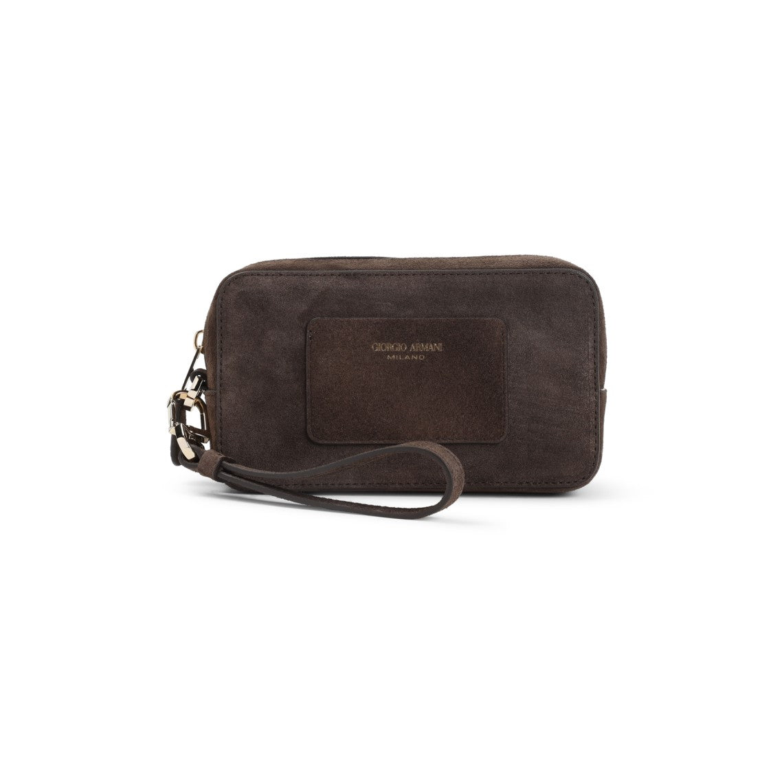 Giorgio Armani Brown Leather Belt Bag With Zip Closure