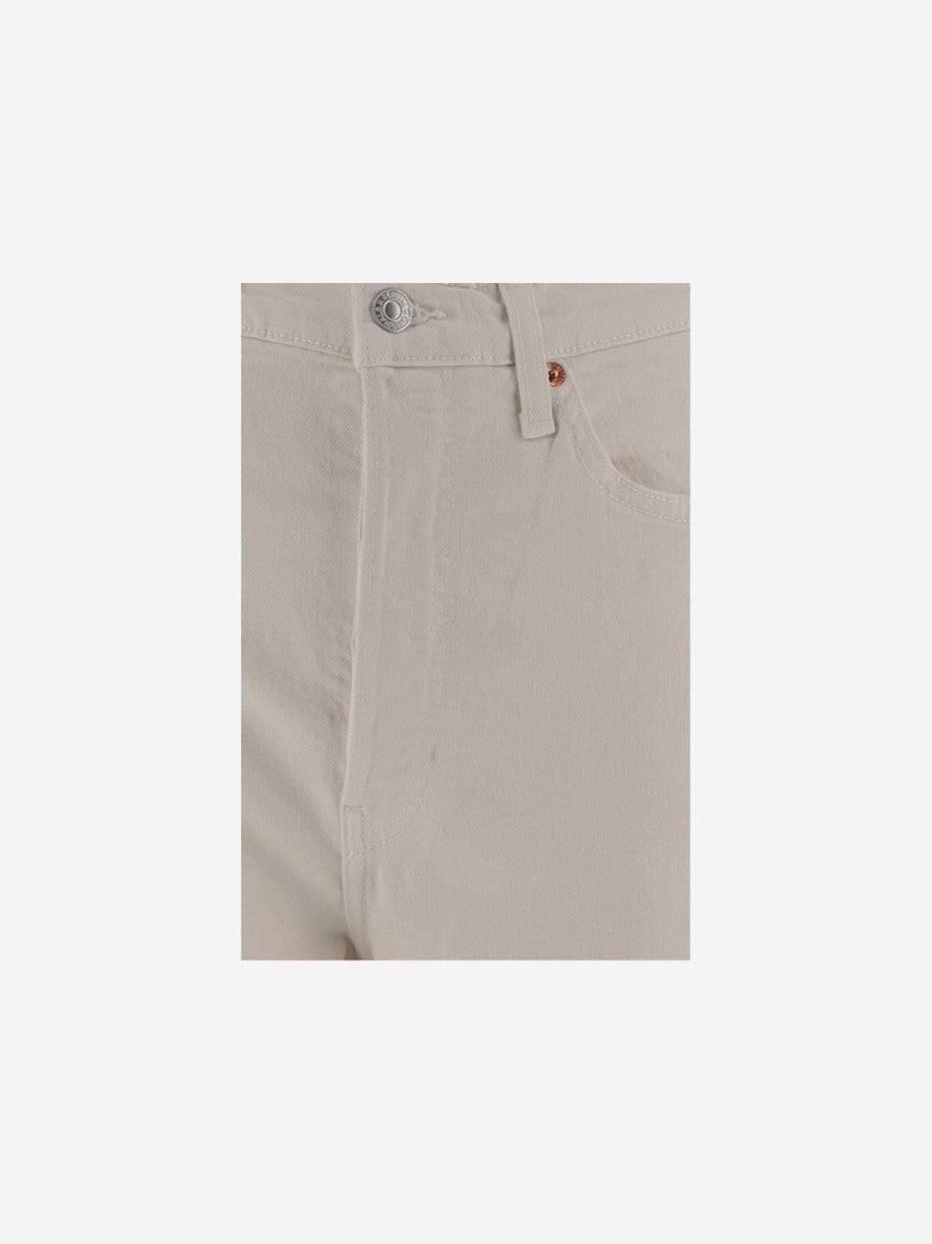 Re/Done Wide Leg Stretch Cotton Pants With Classic Five-Pocket Design