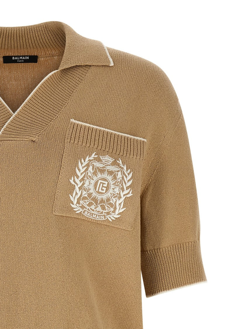 Balmain Stemma' Embroidery Polo Shirt