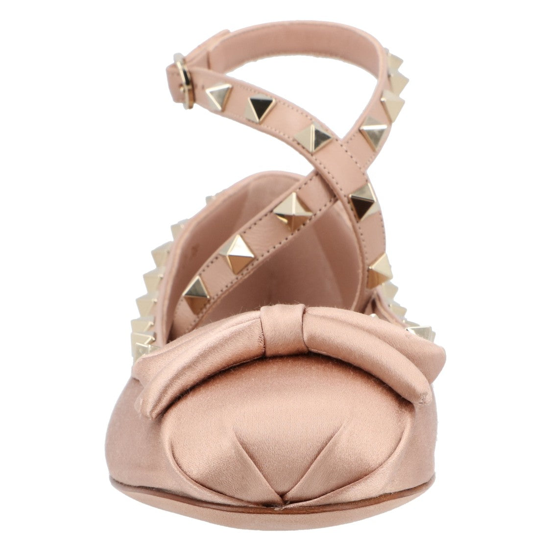 Valentino Rockstud Satin Ballerinas Pink
