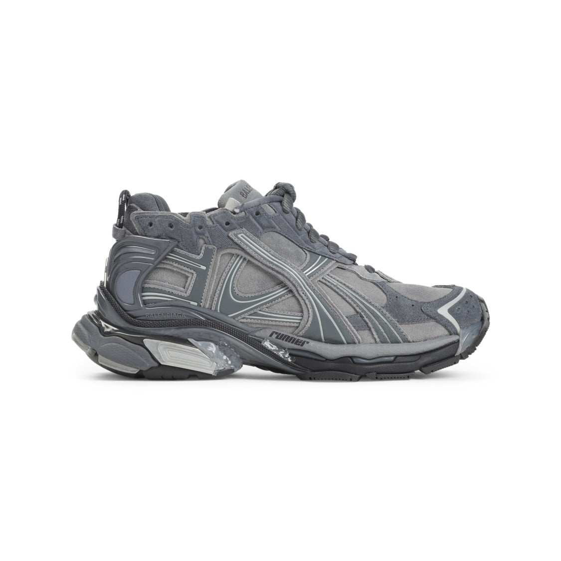 Balenciaga Layered Suede Sneakers With Sculpted Sole