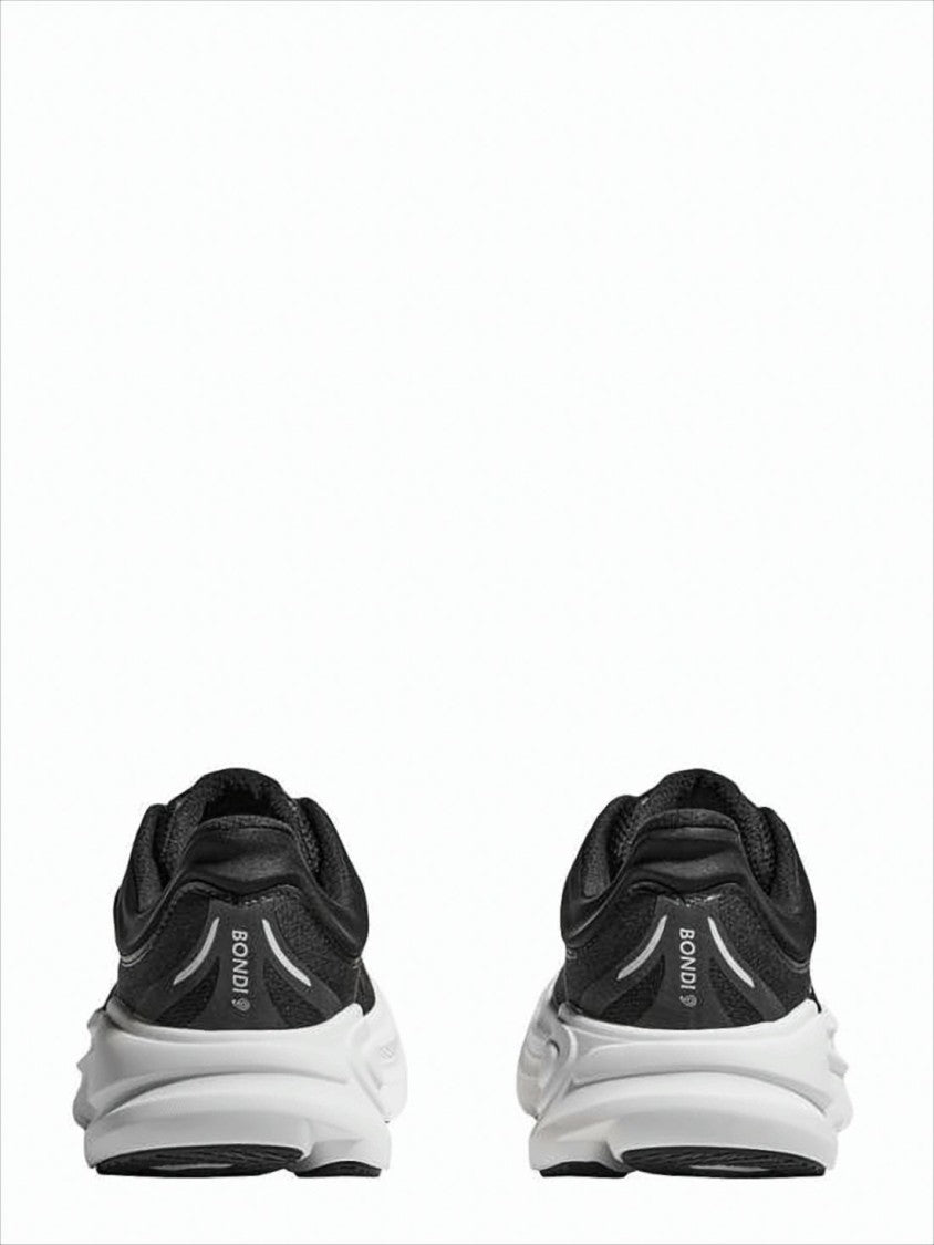 Hoka Streamlined Black Mesh Sneakers With Cushioned Rubber Sole