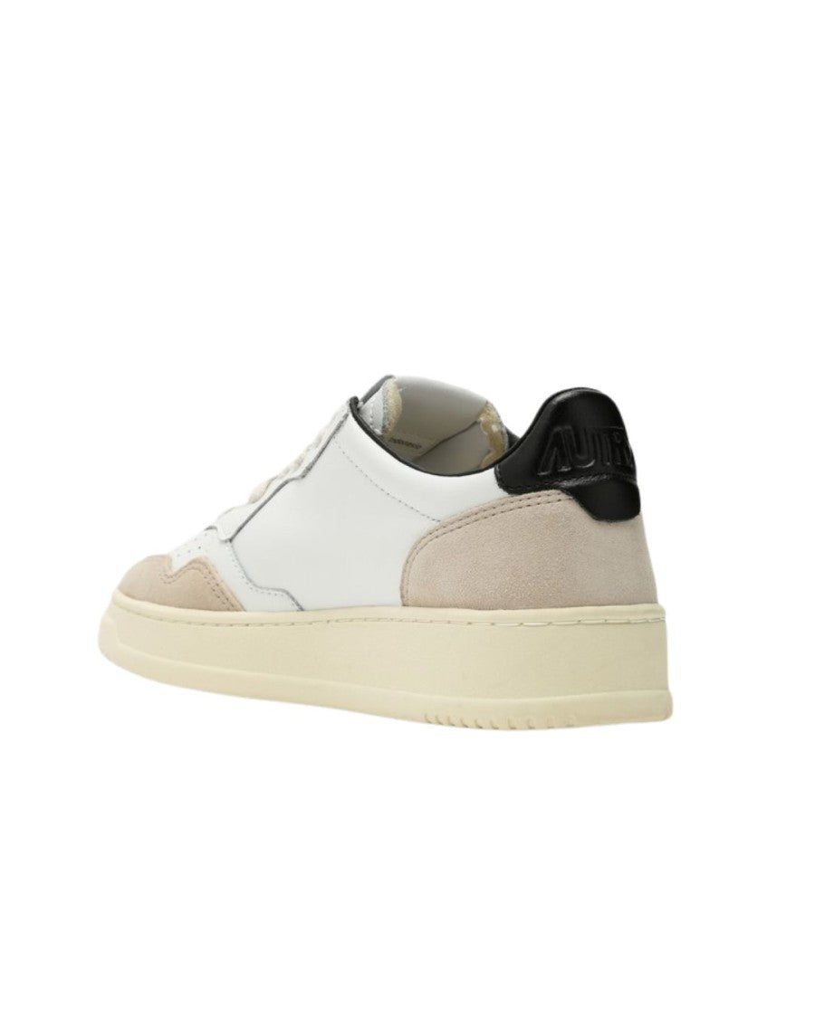 Autry Medalist Low Sneakers In White Leather And Suede With Custom Lettering