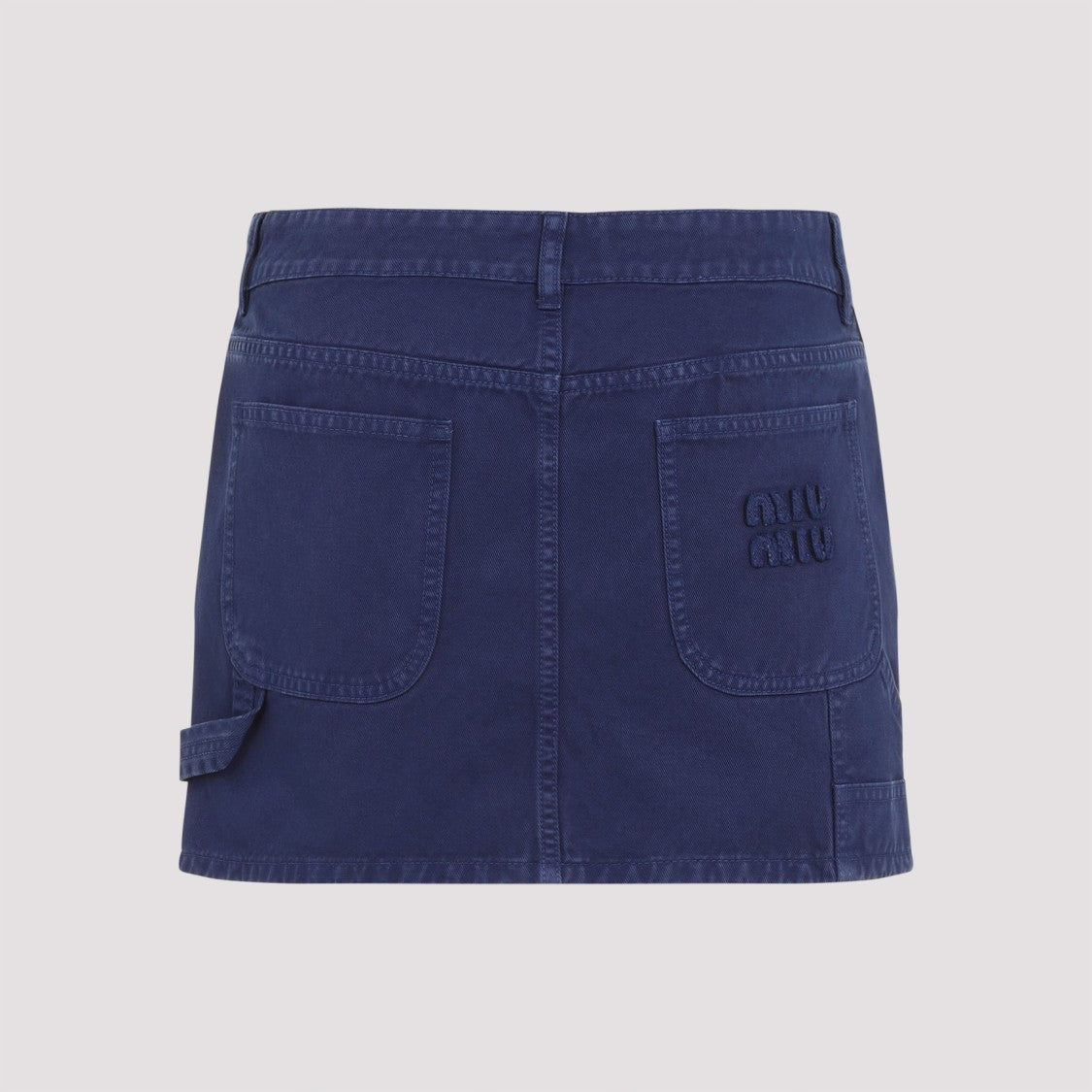 Miu Miu Classic Blue Cotton Skirt With Tailored Fit