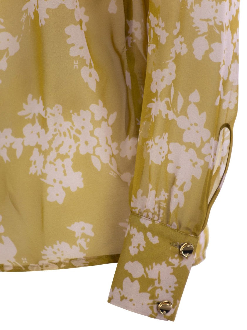 Elisabetta Franchi Printed Silk Voile Blouse