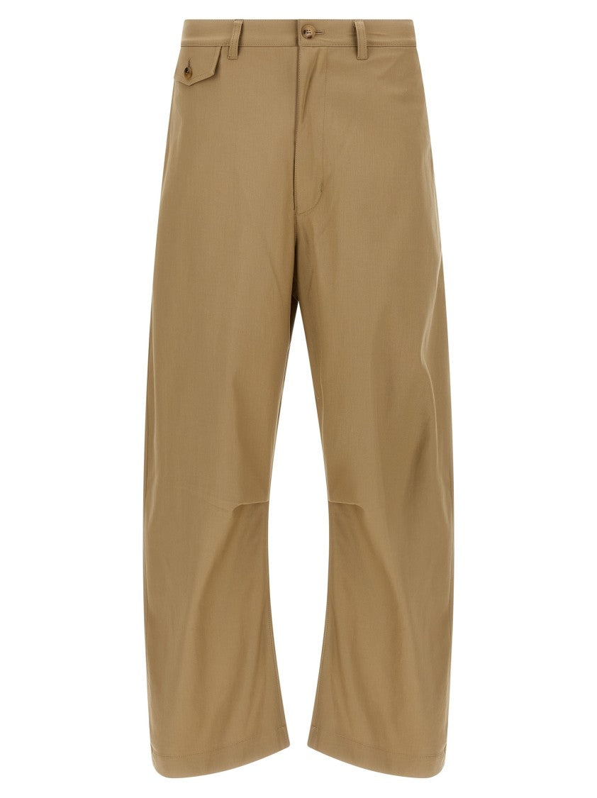 Comme Des Garçons Curved Leg Trousers With Knee Pincers And Adjustable Back Strap