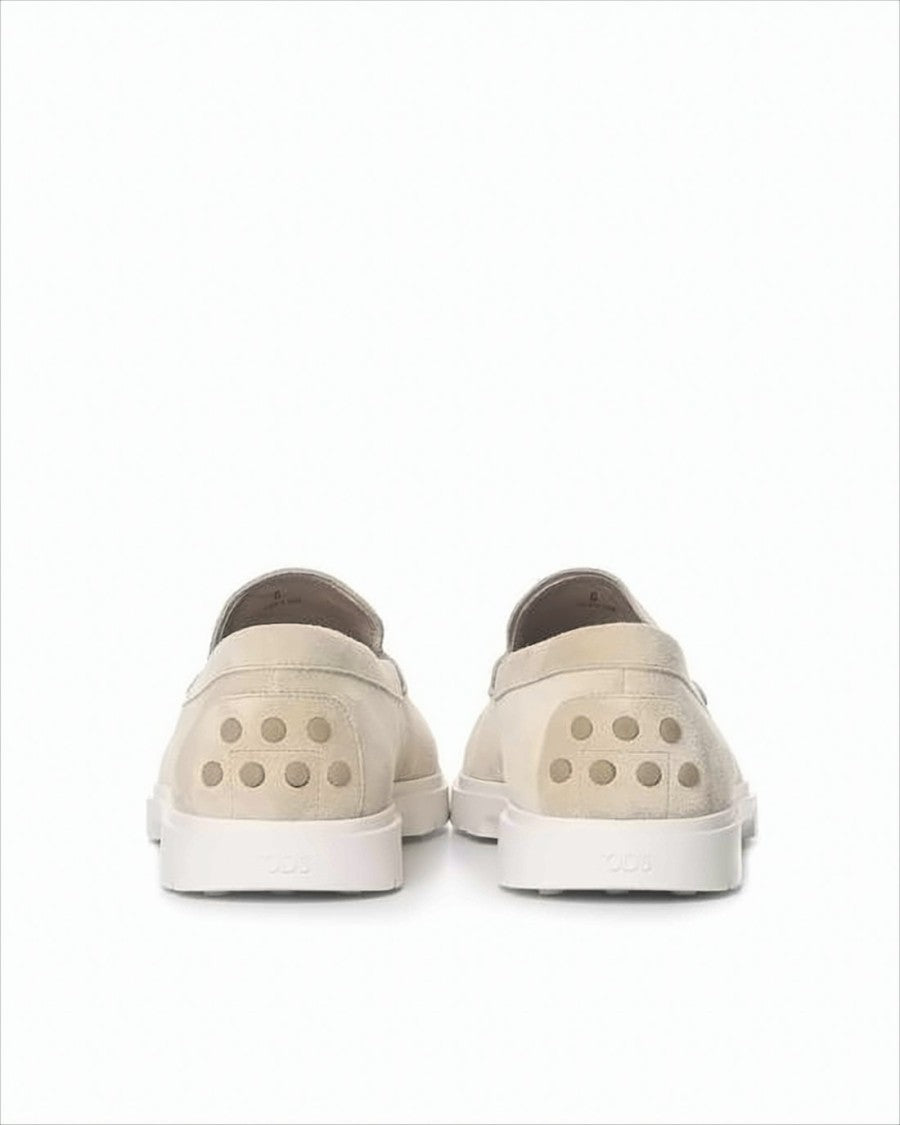 Tod's Suede Loafers With Textured Rubber Sole