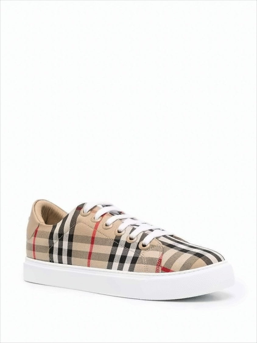 Burberry Check Pattern Low-Top Sneakers