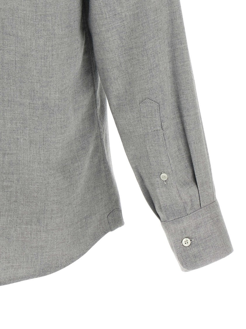 Brunello Cucinelli Cotton Blend Shirt With Classic Collar And Timeless Design