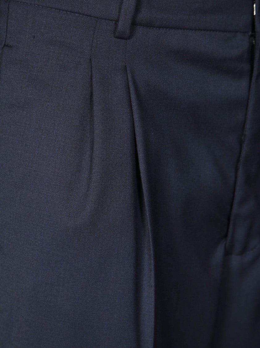 Amaranto Wide-Leg Cropped Wool Trousers