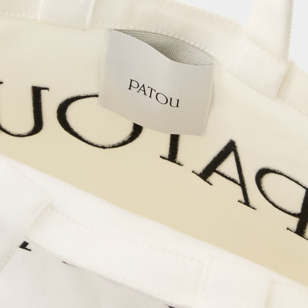 Patou Vertical Shopper Bag - Cotton - White