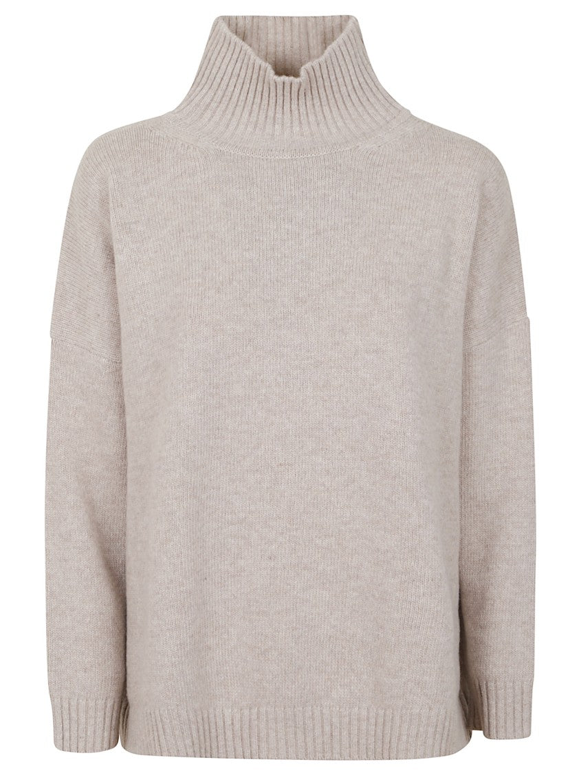 Max Mara Beige Wool Turtleneck Sweater