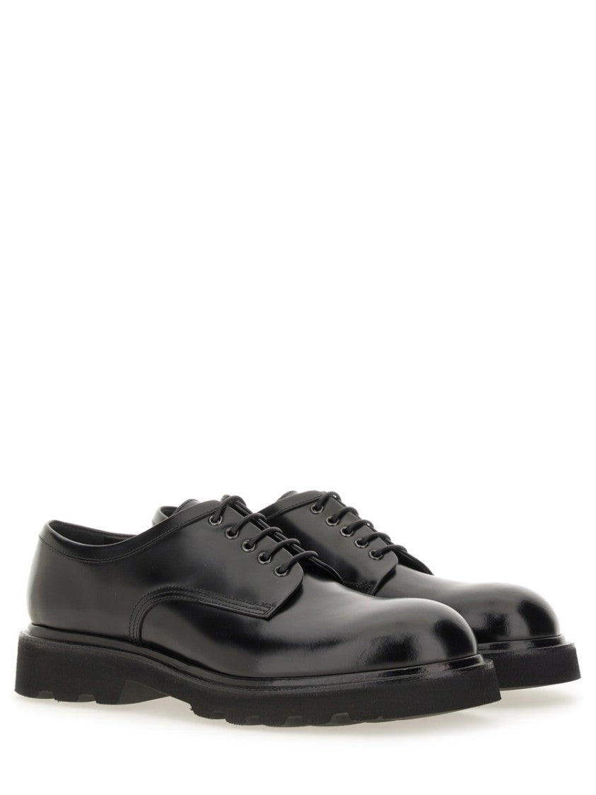 Premiata Polished Calf Leather Lace-Up Moccasins