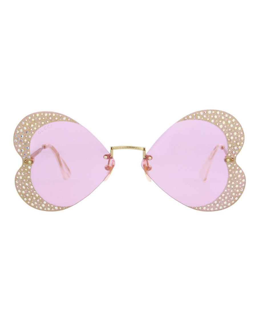 Gucci Cat Eye-Frame Metal Sunglasses