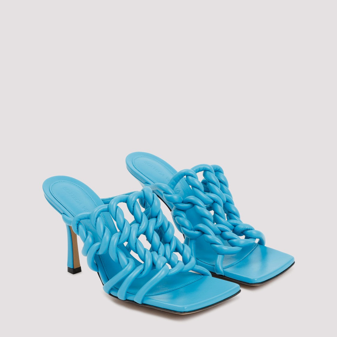 Bottega Veneta Blue Leather Stretch Twist Mule
