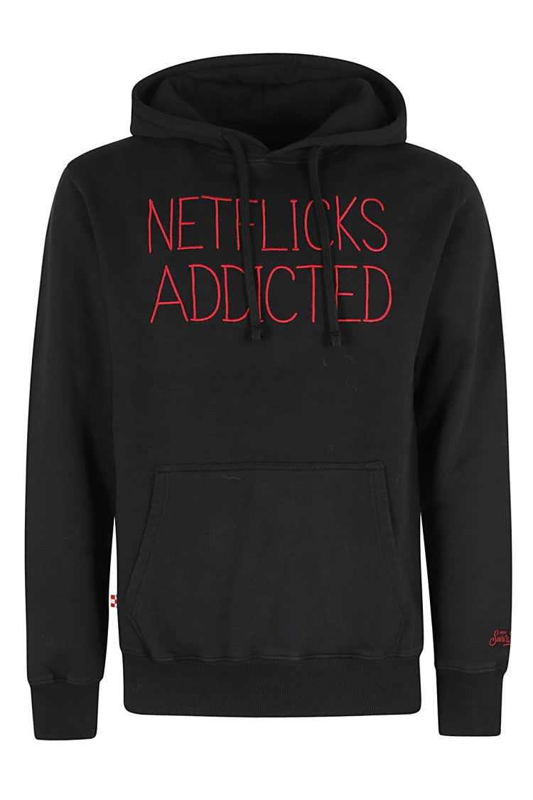 Mc2 Saint Barth Long Sleeve Hoodie With Contrasting Embroidered Lettering
