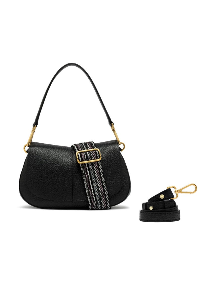 Gianni Chiarini Structured Black Maxi-Grain Leather Handbag