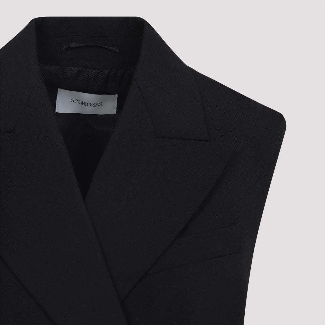 Sportmax Belted Black Virgin Wool Waistcoat