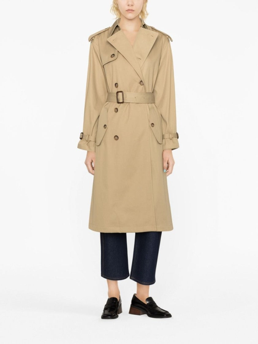 Polo Ralph Lauren Mid-Length Taupe Cotton Trench Coat