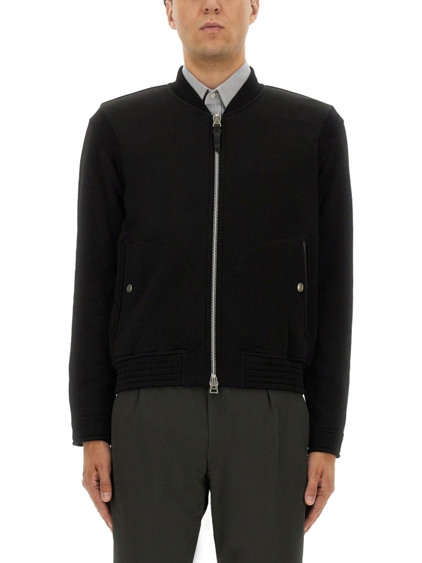 Tom Ford High Collar Zip Sweatshirt With Ribbed Detailing