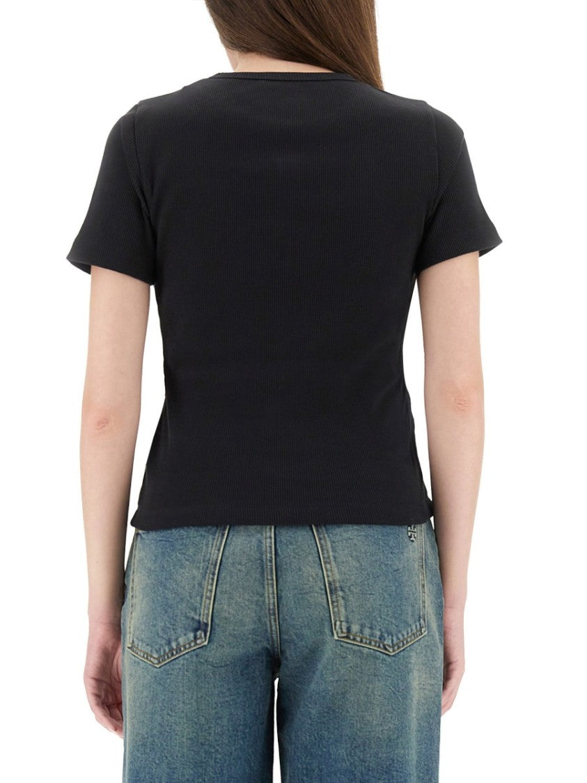 Tory Burch Ribbed Cotton T-Shirt