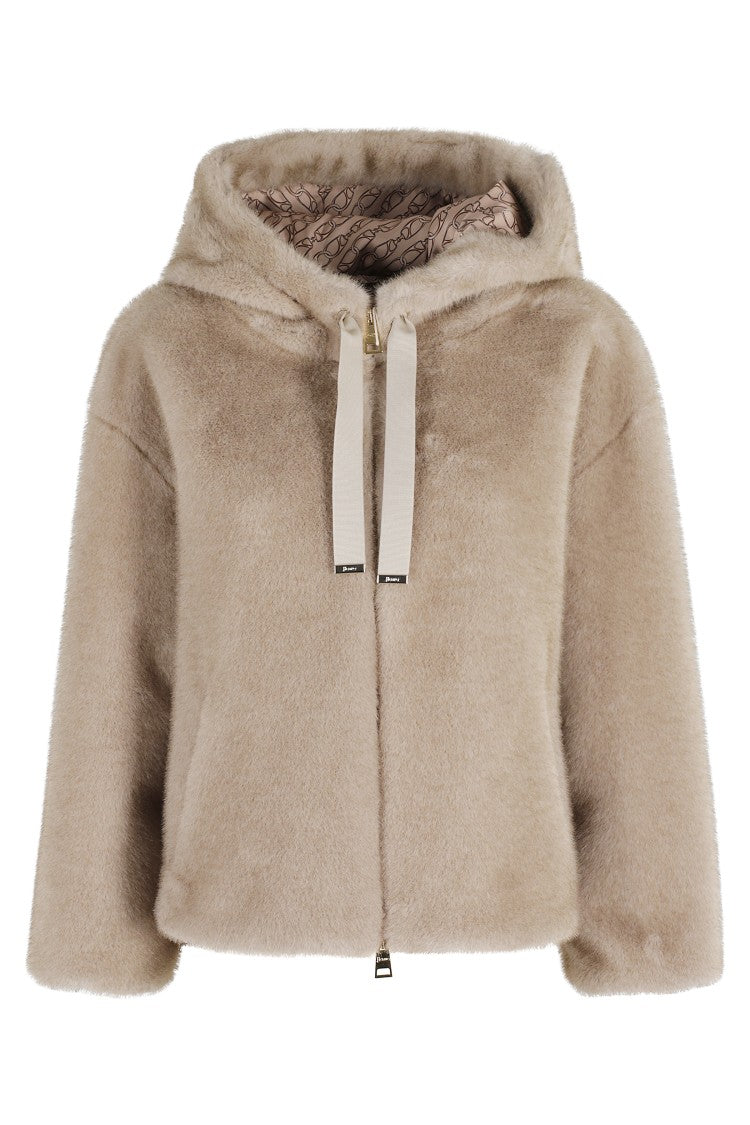 Herno Soft Faux Fur Bomber Jacket
