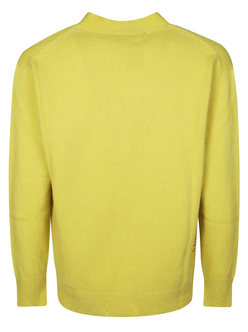 Amaranto Cropped Buttoned Cardigan With Distressed Detailing