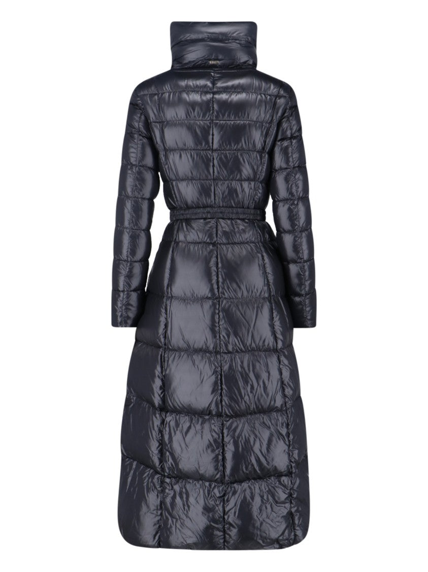 Herno Maxi Puffer Jacket With Belt And High Collar