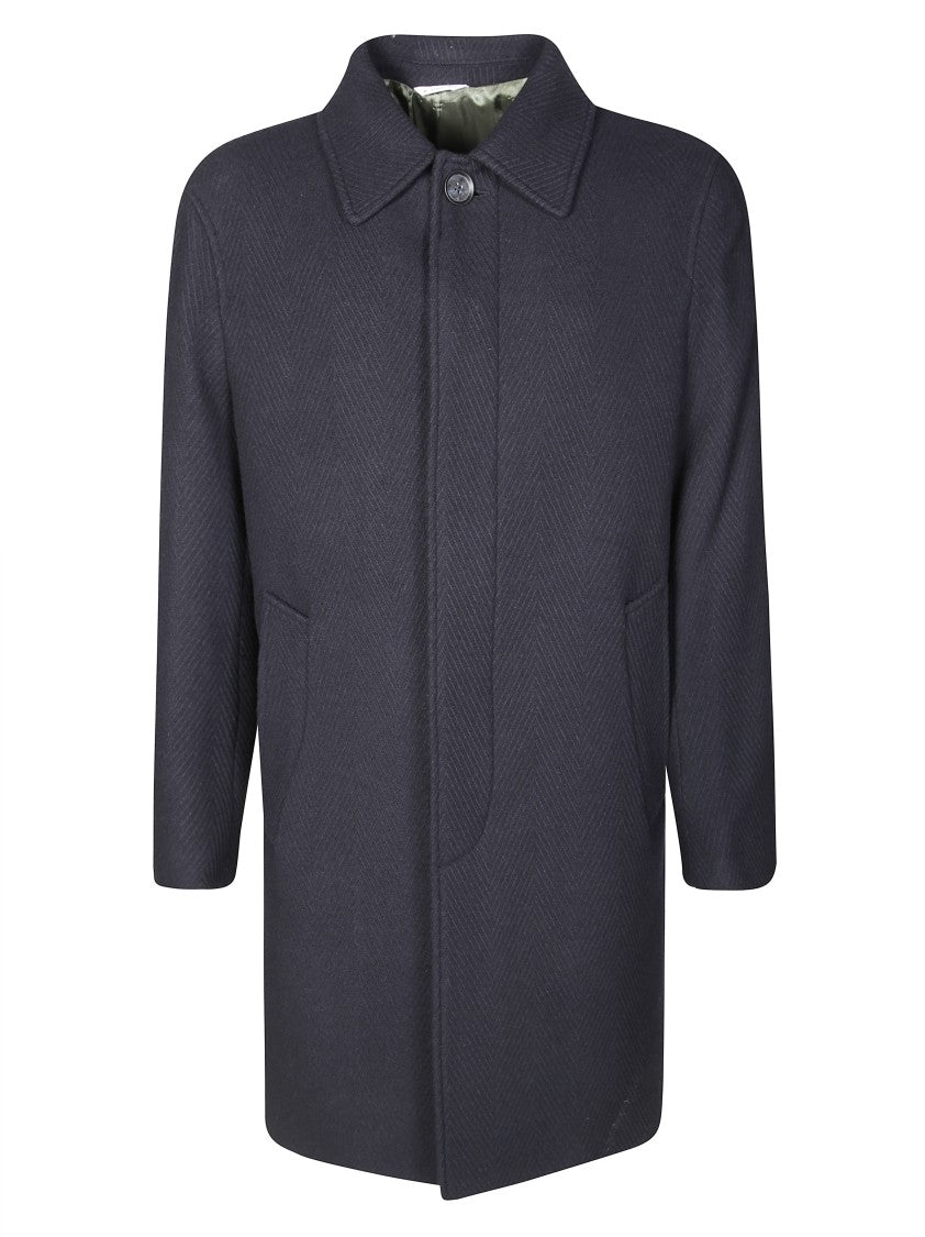 Manuel Ritz Double-Breasted Overcoat With Wide Lapels And Structured Silhouette