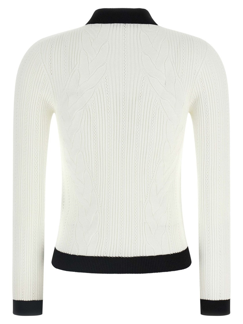 Balmain Two-Tone Crocheted Cardigan
