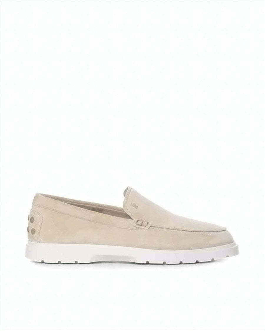 Tod's Suede Loafers With Textured Rubber Sole