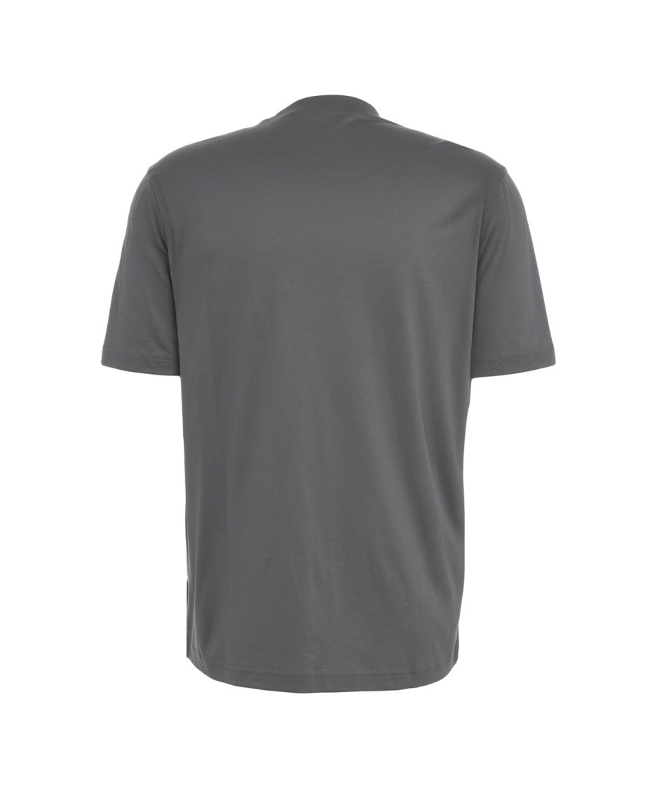 Stefan Brandt Minimalist Grey T-Shirt With Classic Crew Neck