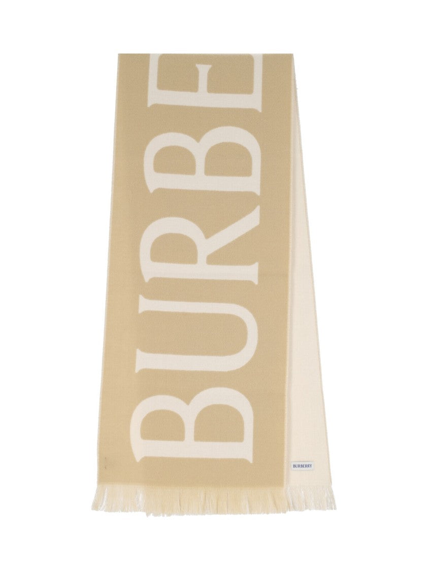 Burberry Reversible Scarf "B Shield" – Beige/Cream