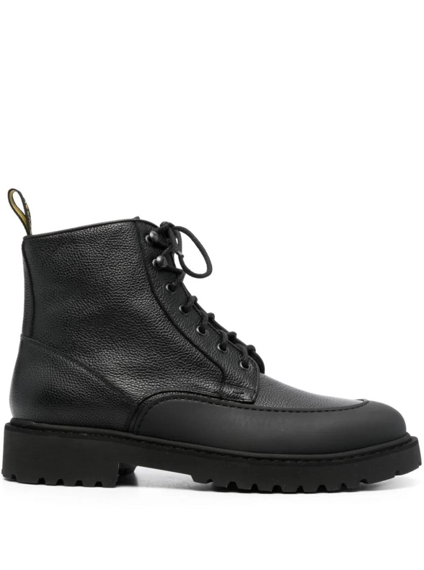 Doucal's Derby Boots With Textured Leather