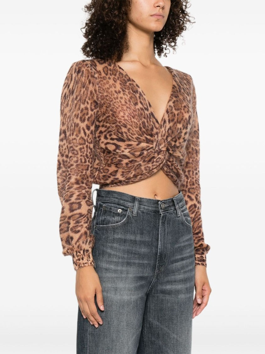 Twin-Set Cropped Sweater With Twisted Front