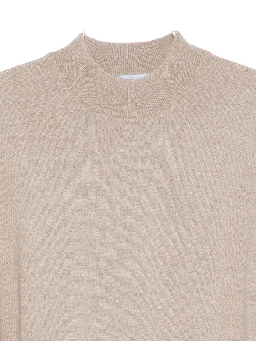 Gran Sasso Crew Neck Beige Sweater In 100% Virgin Wool