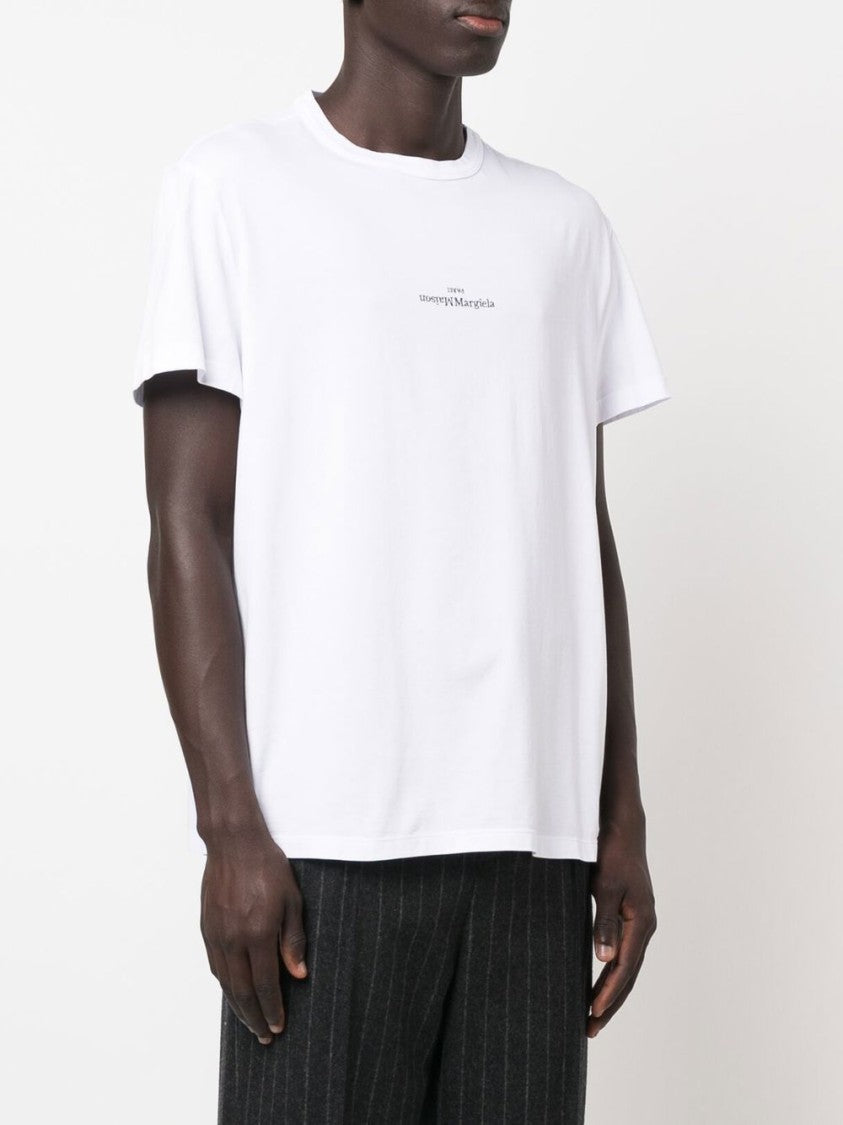 Maison Margiela White Crew Neck Short-Sleeve T-Shirt With Subtle Logo