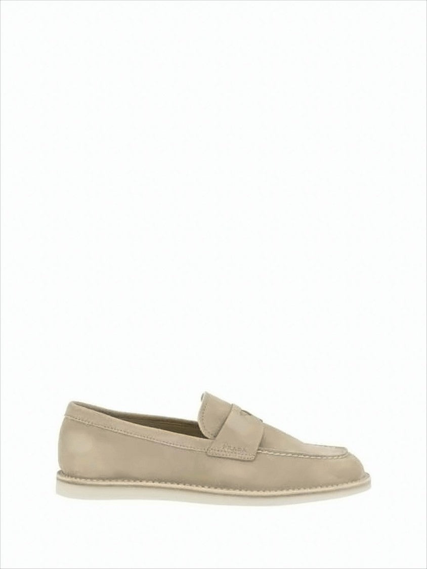 Prada Calf Leather Loafer With Classic Penny Strap And Subtle Stitching